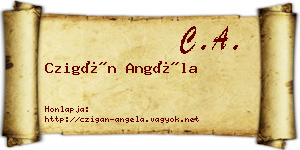 Czigán Angéla névjegykártya